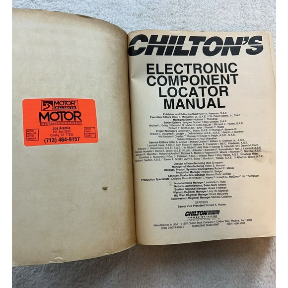 Chilton’s Electronic Component Locator Manual Professional Tech. Edition 95-97 - Picture 6 of 13